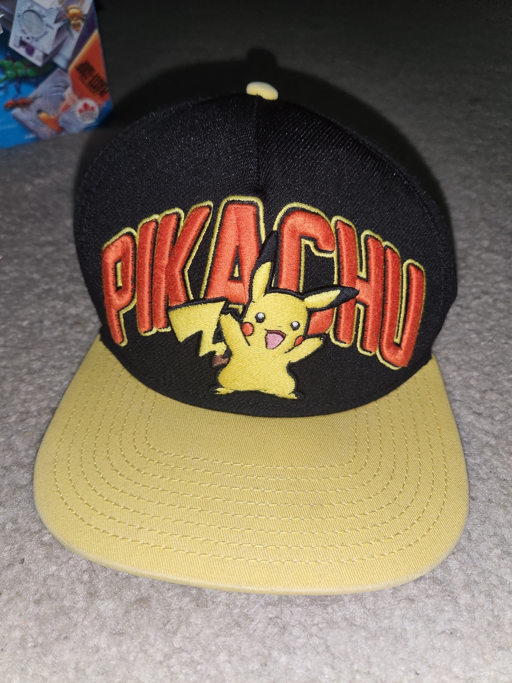 Pikachu Snapback Hat - Yellow and Black